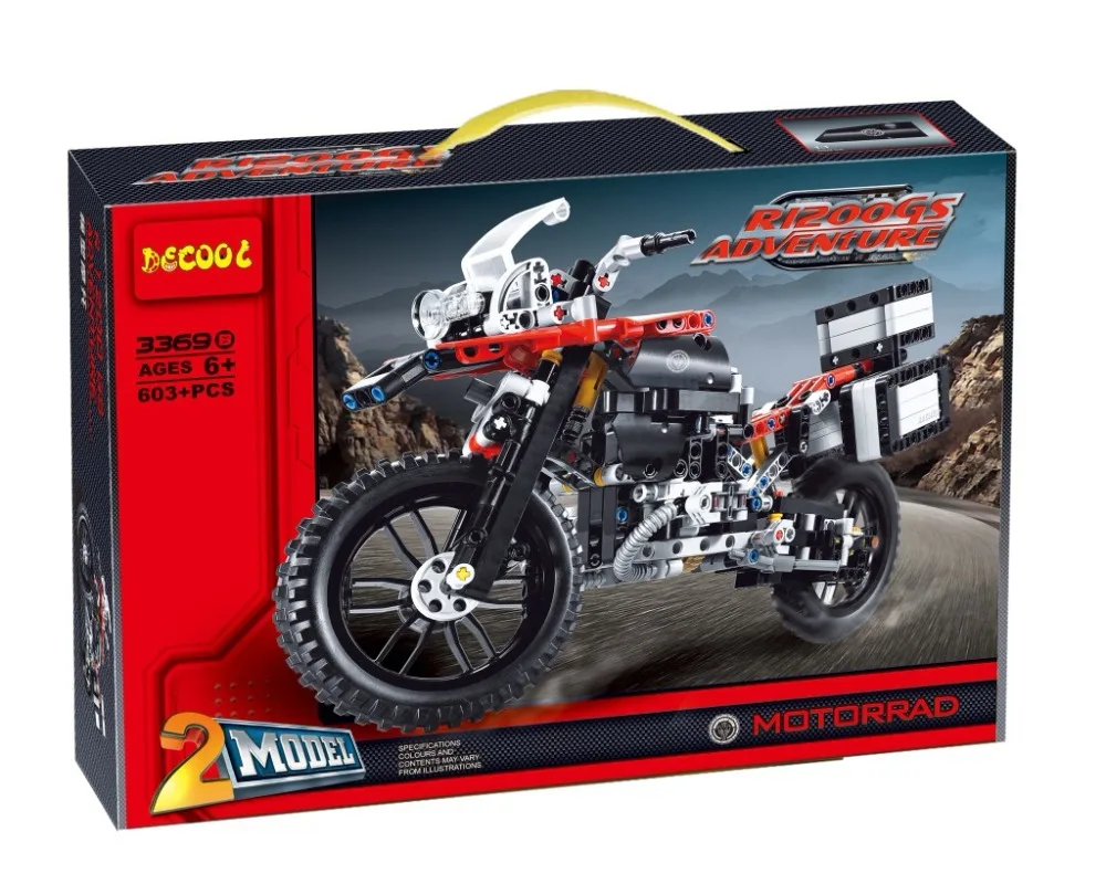 Decool 3369 603 шт. техника серии модель мотоцикла Building Block Набор Кирпичи игрушки для