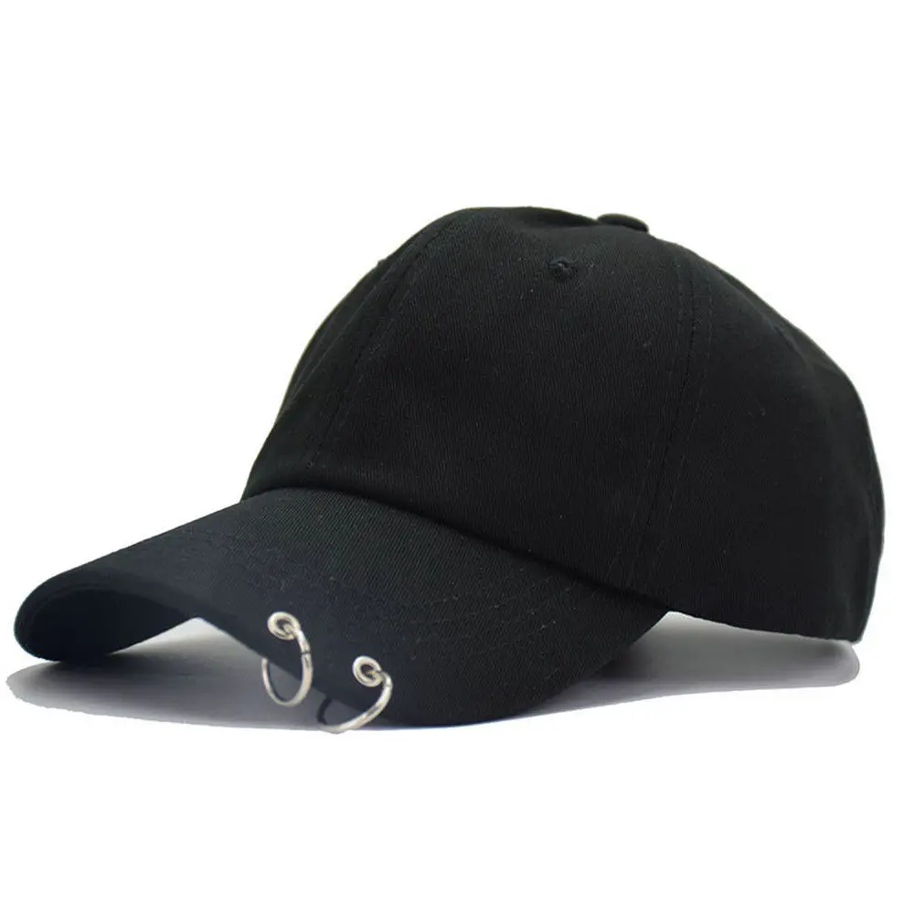 Baseball Caps Adjustable Solid Casual Hat Black Cotton Sports Cap 1PC