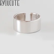 Кольца в стиле панк, винтажные, ретро, 925 пробы, серебряные, гладкие, для женщин, романтические, регулируемые, большие, античные, на палец, Anillos