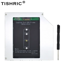 TISHRIC алюминиевый m.2 M2 NGFF SSD 2nd HDD Caddy 12,7 мм SATA 3,0 Optibay жесткий диск адаптер DVD HDD 2,5 чехол для ноутбука