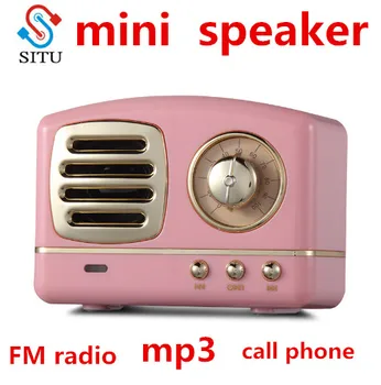 

Retro bluetooth speaker Vintage Mini Bluetooth Speaker nostalgic heavy bass 3D stereo surround HiFi sound effects TF USB FM AUX