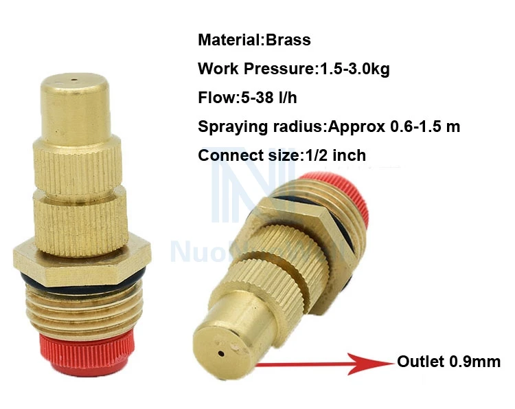 NuoNuoWell орошение 1/2 дюймов мужской виток резьбы Регулируемый микро оросительное сопло распылительные насадки для системы охлаждения