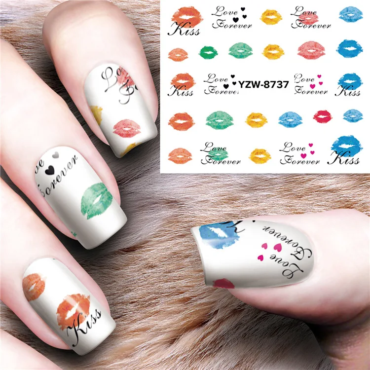 1 шт перо граффити губы Печать Цветные Женские французские накладные ногти искусственные ногти искусство акриловые маникюрные инструменты YZW8734