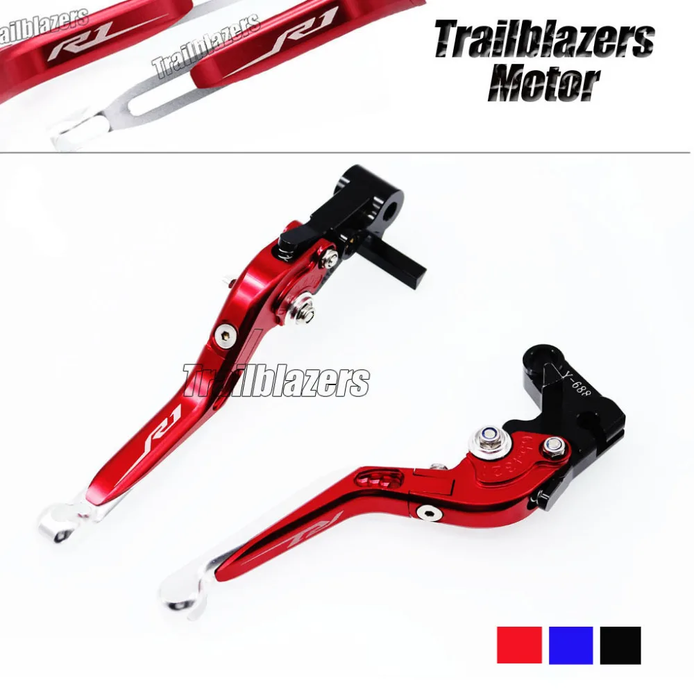 

LOGO R1 For  YAMAHA YZF R1 YZF R1M YZF R1S 2015-2016 CNC Aluminum Folding Extendable  Brake Clutch Levers  #1