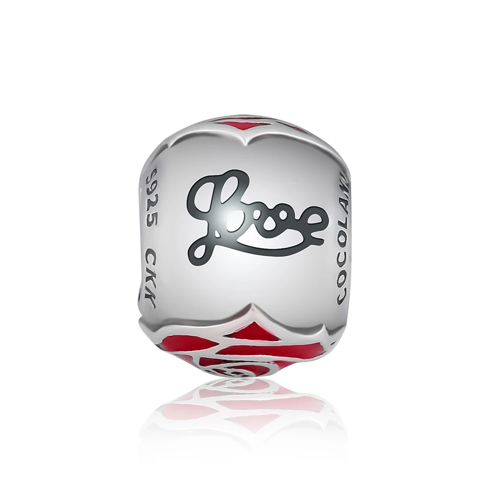 Подходит для Pandora Charms браслеты Belle Enchanted Rose Heart Beads 925 пробы 100%-серебро-ювелирные изделия Бесплатная доставка