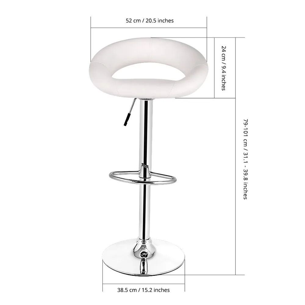 LANGRIA Set of 2 Gas Lift Height Adjustable Swivel Faux Leather Bar Stools Chairs with Crescent Shaped Backrest Bar Chairs20