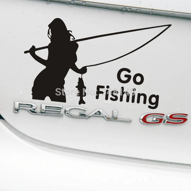 Aliauto Car-Styling Sexy Beauty Go Fishing Car Sticker And Decals  Accessories For Ford Focus Volkswagen Golf Renault Toyota Kia