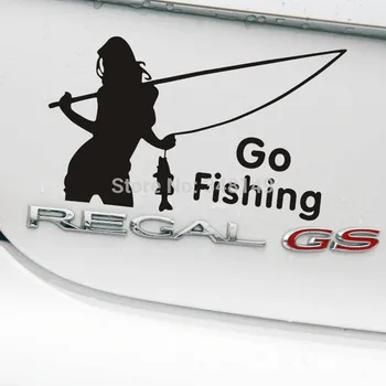 

Aliauto Car-Styling Sexy Beauty Go Fishing Car Sticker And Decals Accessories For Ford Focus Volkswagen Golf Renault Toyota Kia