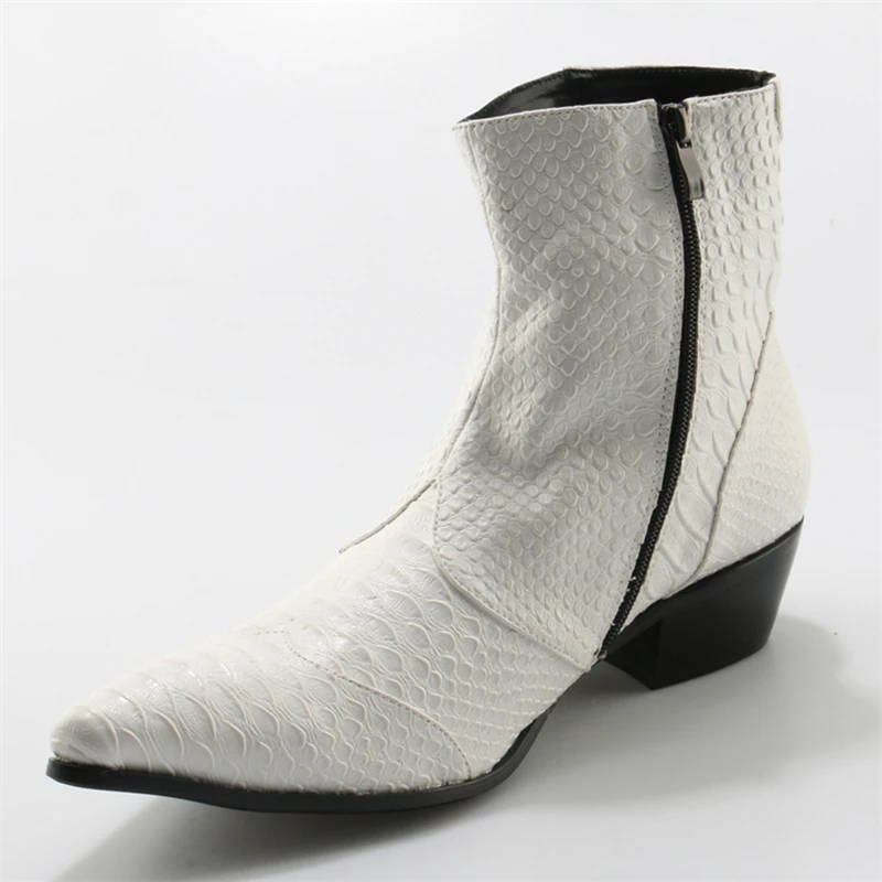 Botines Masculino Britânico Boots Branco Botas Ankle Cowboy Choo Marrom Padrão Eunice Cobra De b Preto Homens A Pele Zapatos c Couro Genuíno wxqZzB0Y