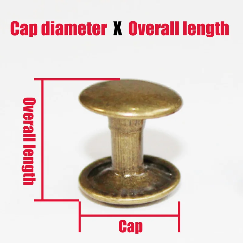 Двусторонняя крышка 6 мм/7 мм/8 мм/9 мм/10 мм/12 мм кожаные заклепки трубчатые металлические ремесленные ремонтные шпильки панк шип декоративные