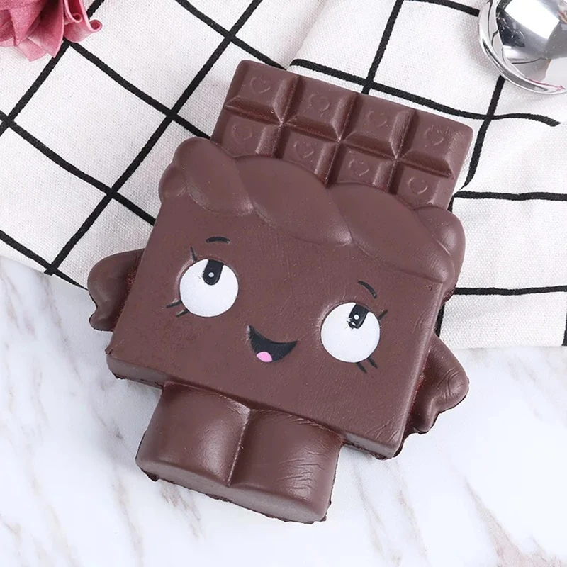 1Pcs kawaii Squishy Jumbo 12.5cm Face Chocolate Squeeze Squishy Slow Rising Charms Toys Phone Strap Squishi Kid Juguetes