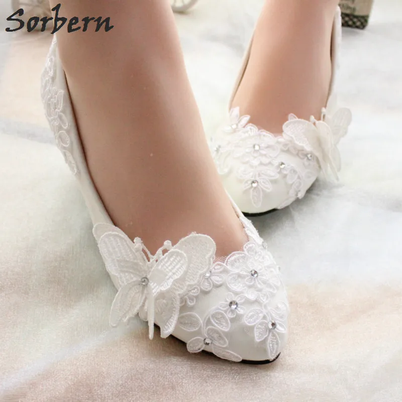 lace flat wedding shoes