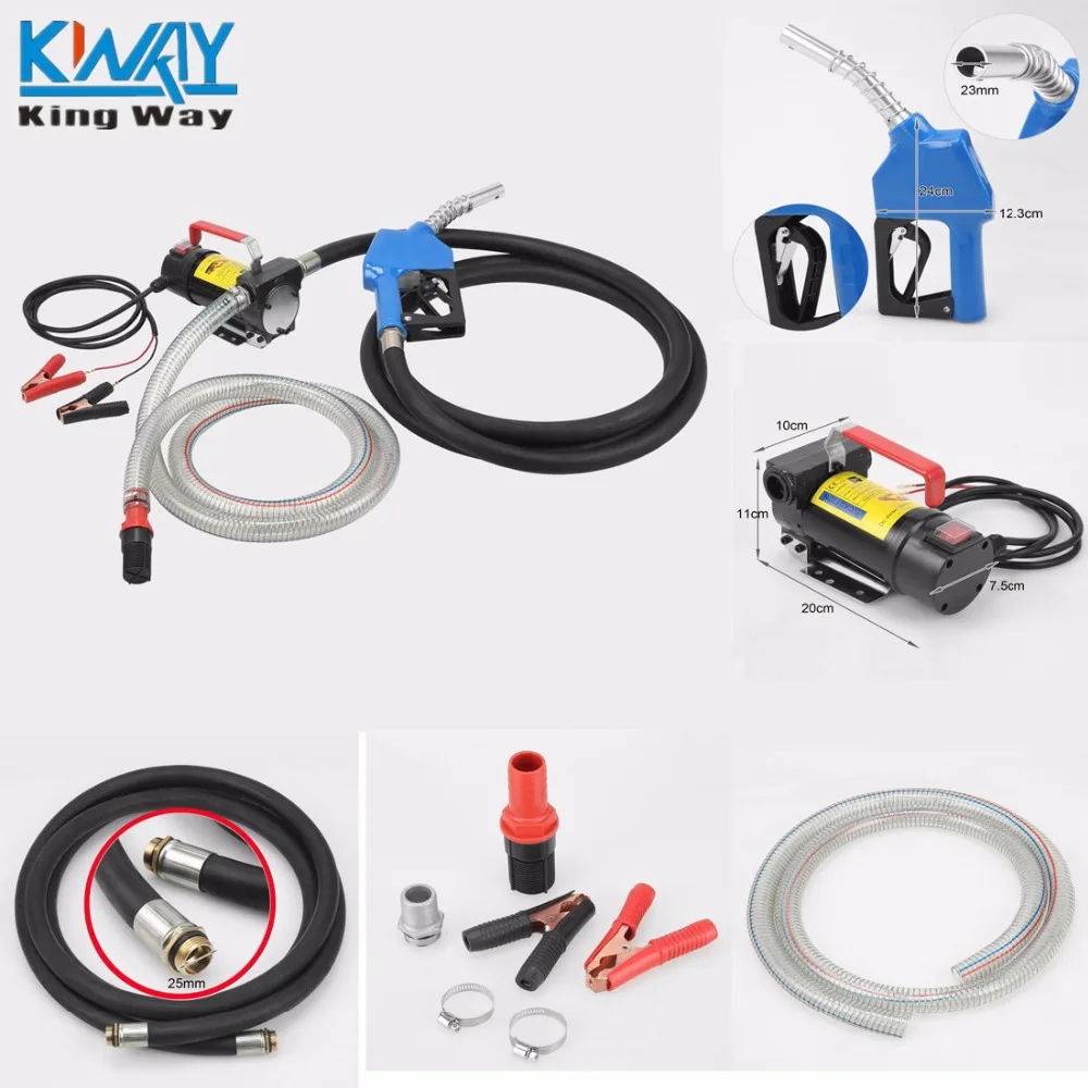 

FREE SHIPPING-King Way- 12V DC Commercial Portable Electric Fuel Transfer Pump For Diesel Kerosene Oil