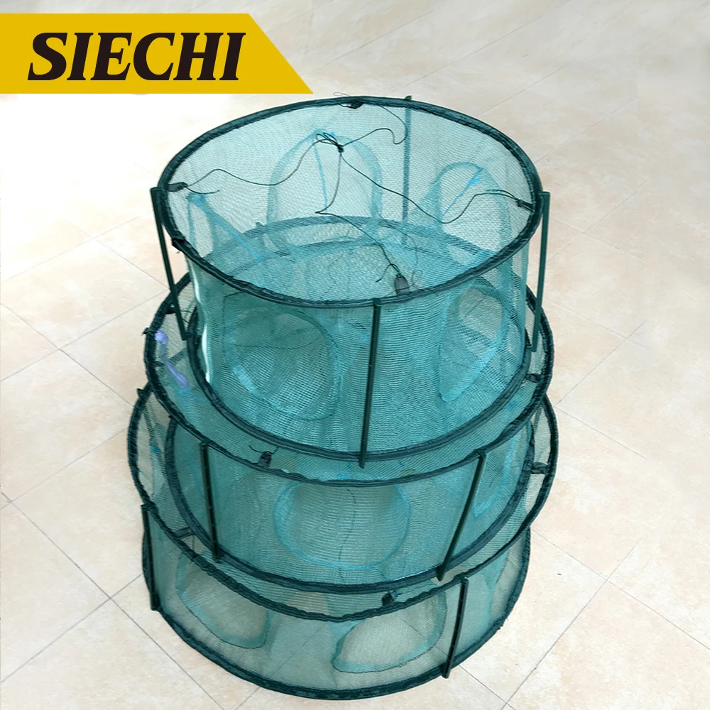 SIECHI 5/6/7 отверстий Складная портативная Шестигранная рыболовная сеть