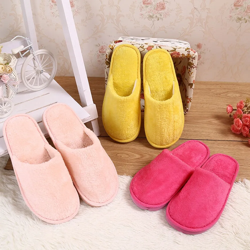 

Women Warm Home Plush Soft Slippers IndoorsAnti-slip Winter Floor Bedroom Shoes Hot Pink,Pink,Green,Yellow Size 38-39,40-41