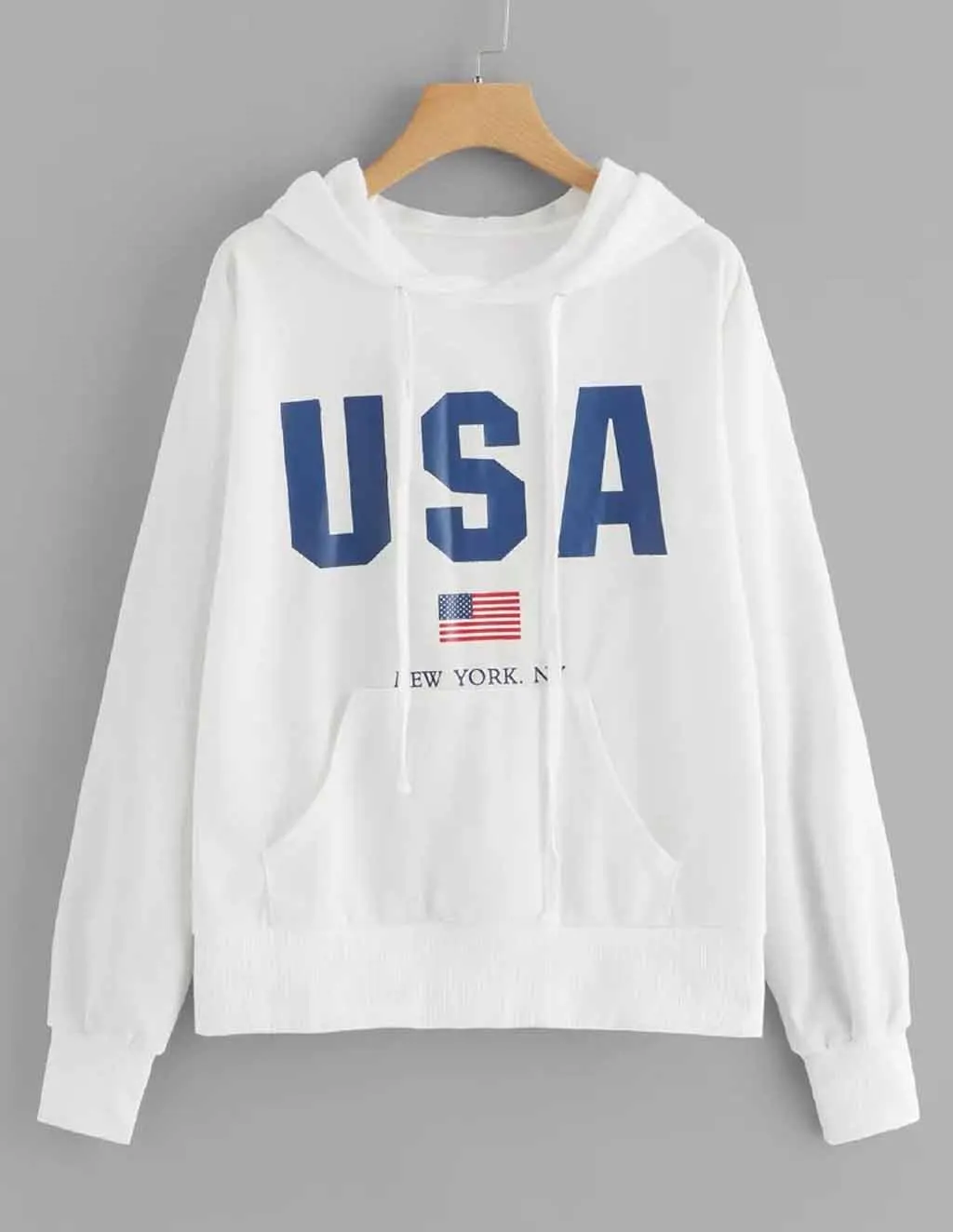 

English Letter Printing Drawstring Hooded Women's Sweatshirts Fashion Casual Solid Color Women's Couple Models Hoodies