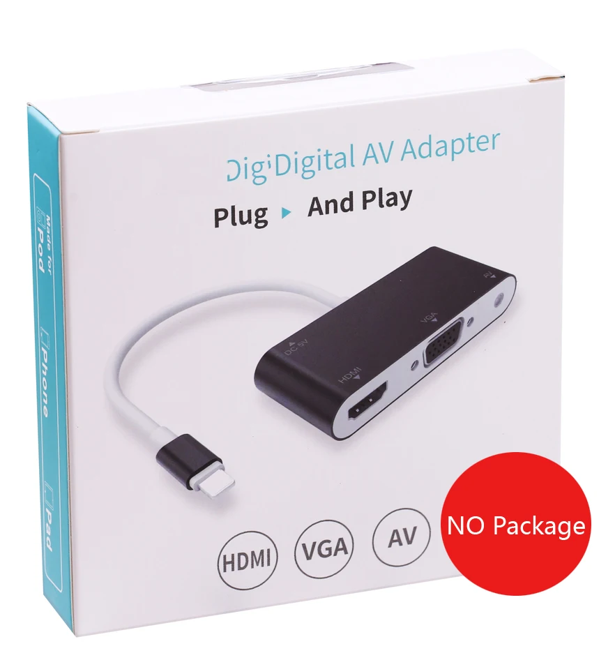 

iOS 3in1 For iPhone to HDMI VGA Audio TV Adapter Cable For iPhone X XS MAX XR 7 8 Plus 6 6S 5 5s For iPad Phone to TV Projector
