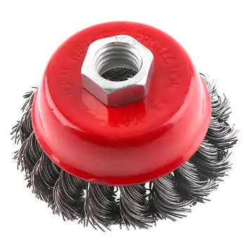 

2pcs/lot 3 Inch Polishing Bowl Brush Wheels Set with 15mm Hole and Twisted Wire Shape for Polished Derusting