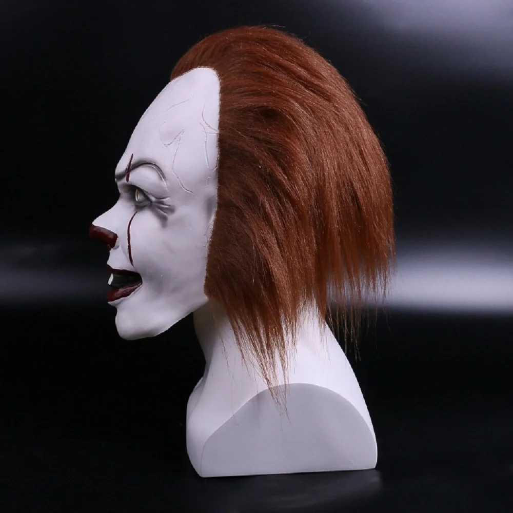 2017 фильм Stephen King's It 2 Джокер маска пеннивайза полное лицо ужас клоун латекс