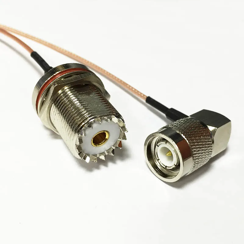 

New TNC Male Plug Right Angle Switch UHF Female Jack nut SO239 pigtail cable RG178  Wholesale 15CM 6" Adapter