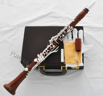 

Professional Rose Wooden Clarinet Silver 19 Key Boom System With case