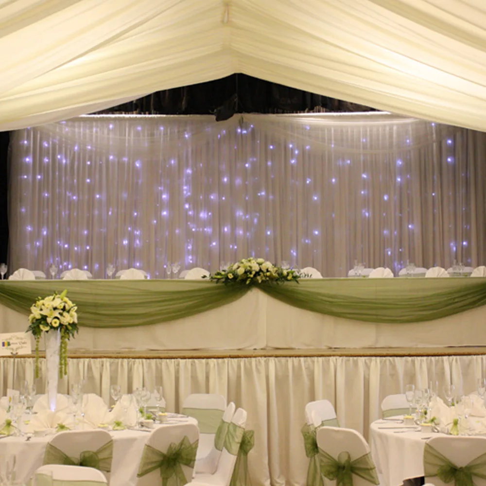 50pcs Organza Chair Sashes Bow Cover And 1pcs 5m 1 35m Sheer