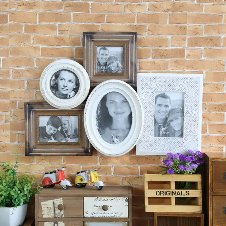 Shabby Cottage Chic Wooden Collage Frame Photo Wall Multi Opening Booth | Дом и сад