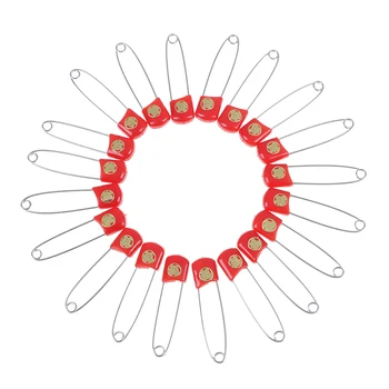 

20Pcs/lot DIY Red Color Safety Pins Findings Safe Secure Clips for Baby Care Shower Cloth Diaper Pins Brooch Holder