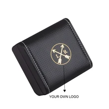 Изготовленный на заказ логотип металлические наклейки Модные Караульная будка Роскошный PU watch упаковочная коробка с Подушка посылка корпус часов хранения Коробка для подарков