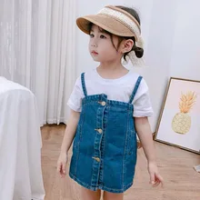 Весенне-осеннее джинсовое платье для девочек платье для малышей Детское Брендовое платье Детская винтажная одежда платье для малышей желтая шнуровка, для детей от 3 до 7 лет