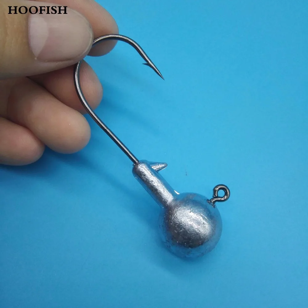 

HOOFISH 30PCS/LOT Lead Jig Head Fishing Hook 1g/1.7g/2.5g/3.5g/5g/7g/10g/14g/18g/21g/30g Jig Hooks For Soft Fishing Lure