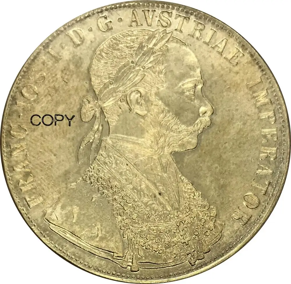 

Austrian 4 Ducat Franz Joseph I 1909 Gold coin Brass Metal Copy Coin Commemorative COINS
