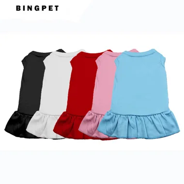

Soft Cotton Polyester Blank Solid Dog Dress Skirt Pet Summer Clothes for Small Large Dogs Cats