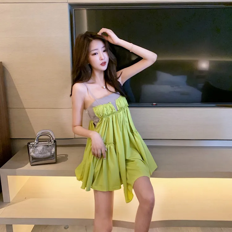 RUGOD летнее платье без бретелек для женщин, модное нестандартное мини-платье в стиле пэчворк, женское платье vestidos de verano, корейское платье