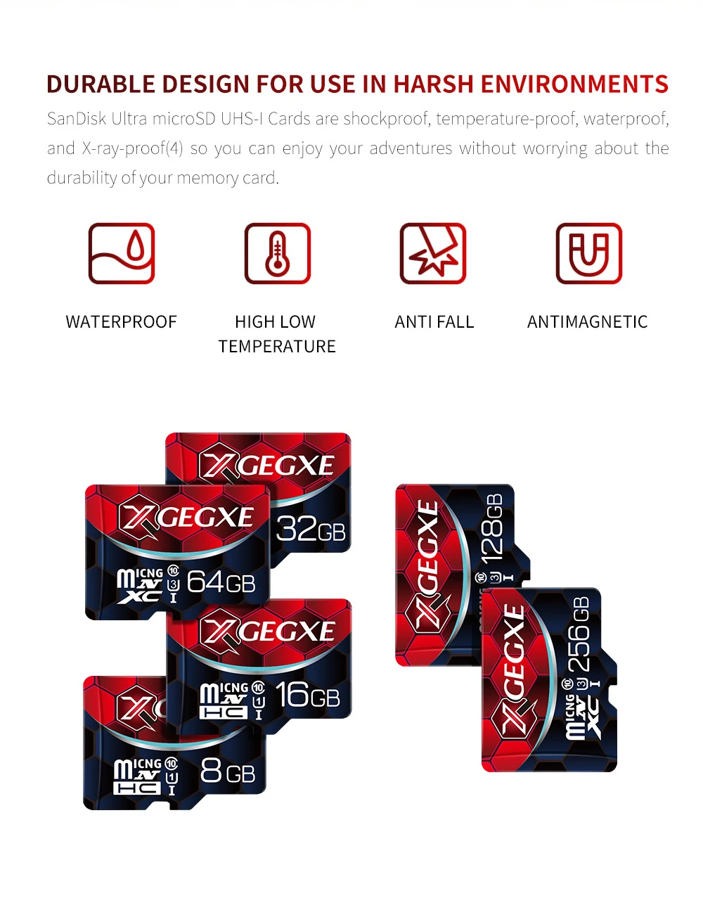 XGEGXE карта памяти 256GB U3 UHS-3 32GB Micro sd карта 128G 64G 8G класс 10 UHS-1 флэш-карта памяти Microsd TF/sd карта s для планшета