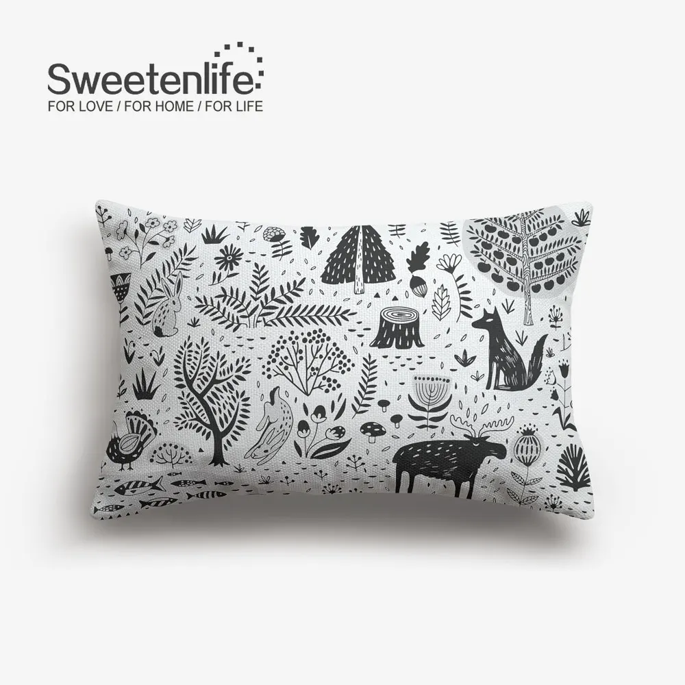 Sweetenlife 50x50 см наволочка с акварельным рисунком Лесной олень декоративная