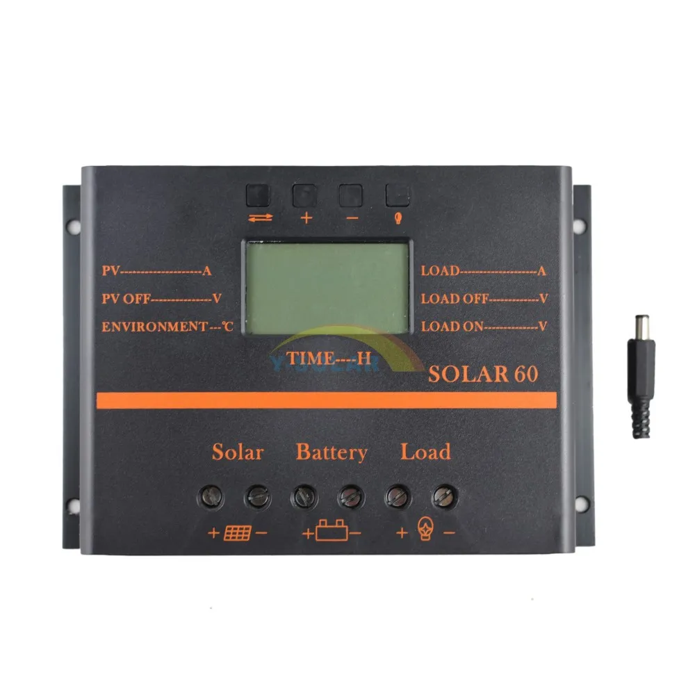 PWM Solarregler 60A Controller 12V丨24V Automatic 48V LCD-Anzeige PWM Solar 