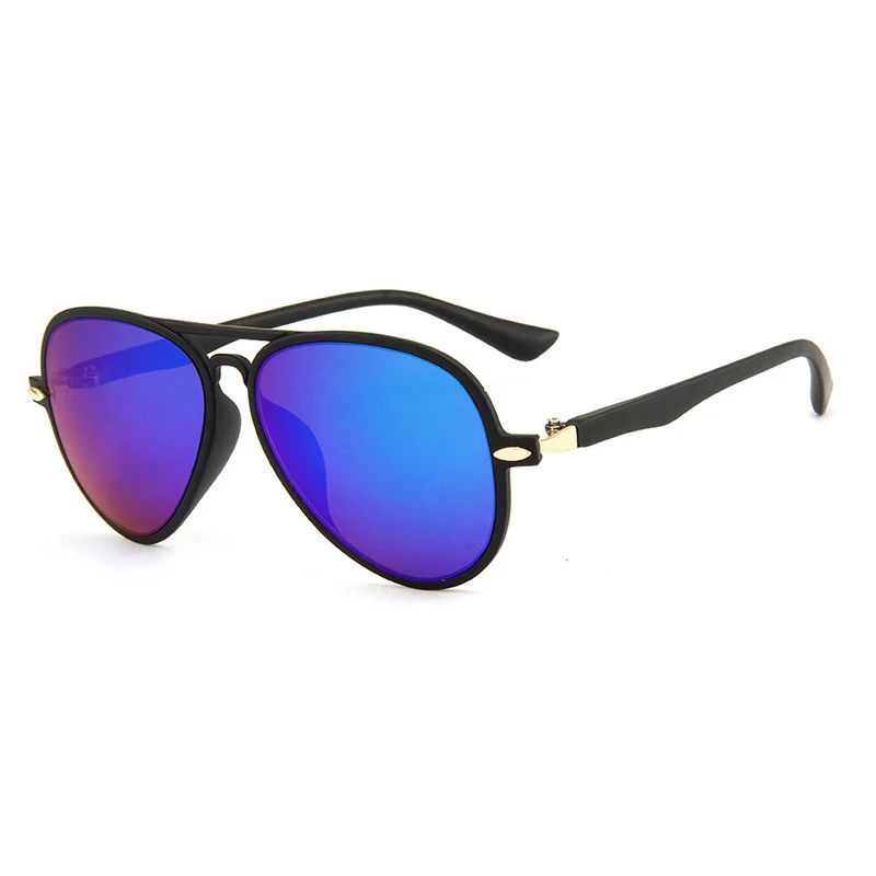 XIWANG солнцезащитные очки для подростков для мальчиков и девочек оправа Пилот солнцезащитные очки модные ультра легкие металлические солнцезащитные очки крутые детские очки UV400 - Цвет линз: Black