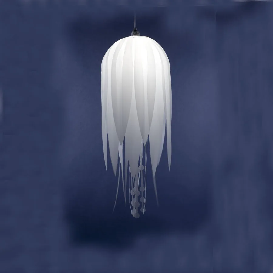 

Creative Individuality Dinning Room Living Room Light Loft White PVC Jellyfish Chandelier 31-40W Dia30cm*H110cm