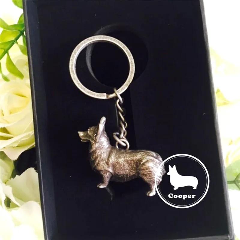 

Welsh Corgi Dog Copper Key Chain Animal Theme Metal Charm KeyChain Keyring Gift Anime Halloween Cosplay Keychain Christmas Gift