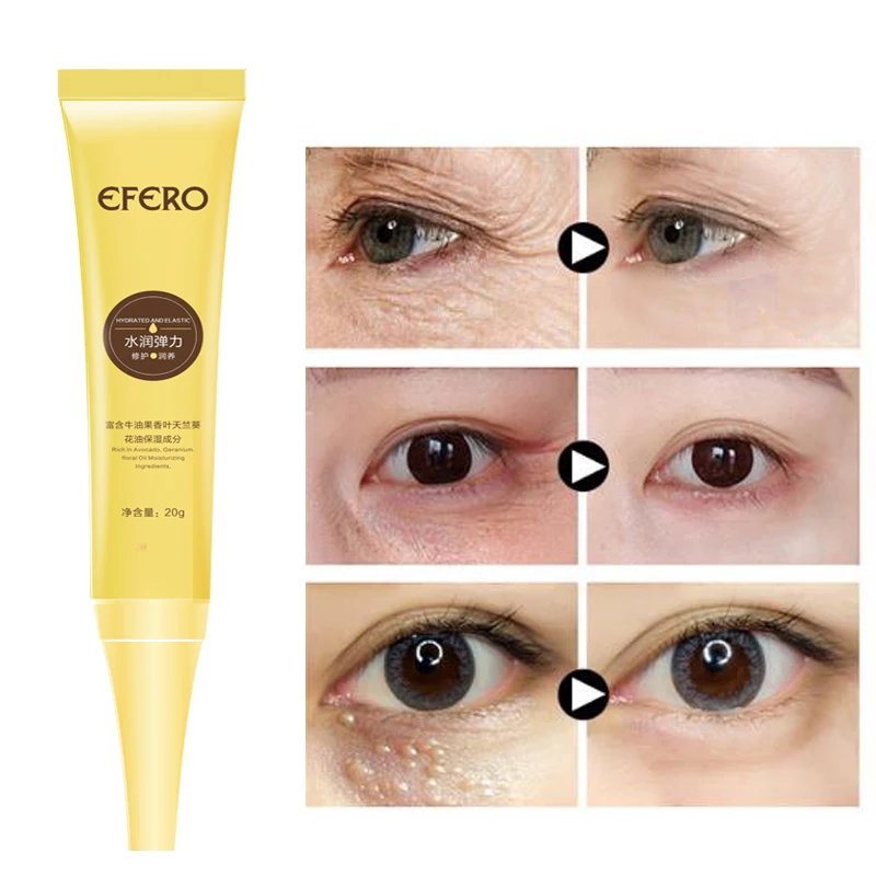 EFERO Face Cream with Snail Essence Deep Repair Serum+Collagen Anti Wrinkle Firming Eye Cream+5Pack Crystal Collagen Eye Mask