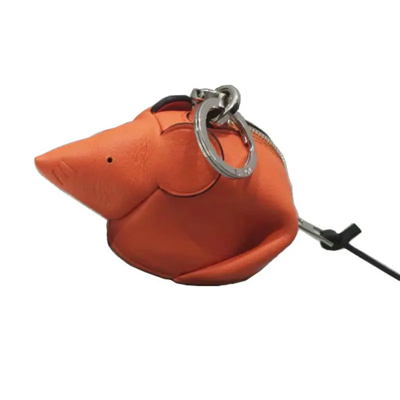 Trong Genuine leather handmade cute mouse coin purse girl's mini rat