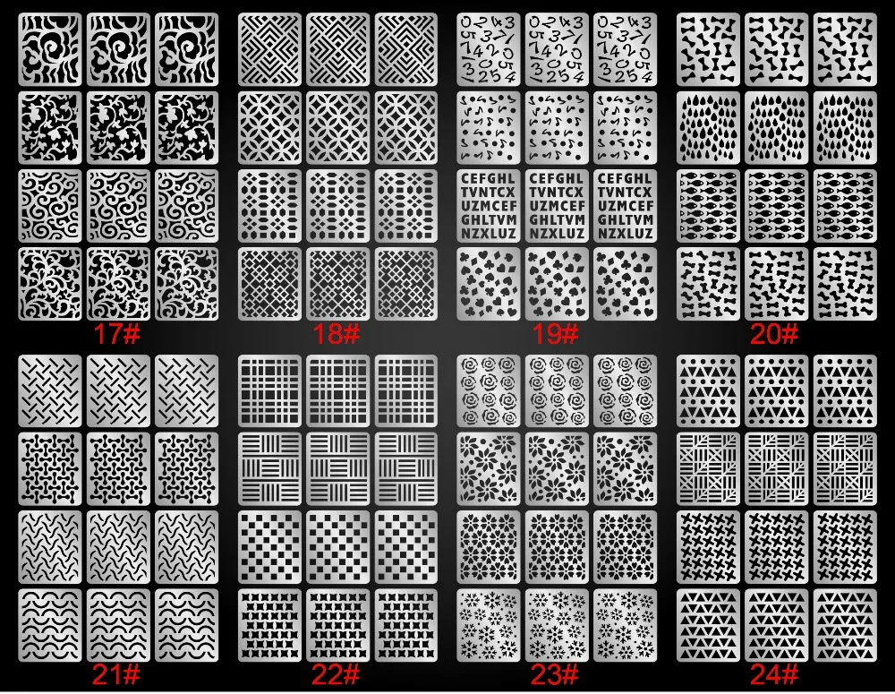 6 шт./лот Vinyls полый трафарет для ногтей неправильной формы многоразовый для маникюра наклейки штамповка шаблон для ногтей Наклейка SK01-48