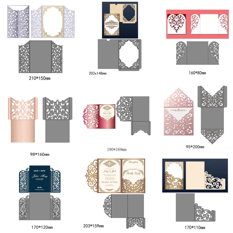  Luxurious Wedding Invitation dies Metal Cutting Dies stencils for Scrapbooking Valentine's Day Card - 33049252538