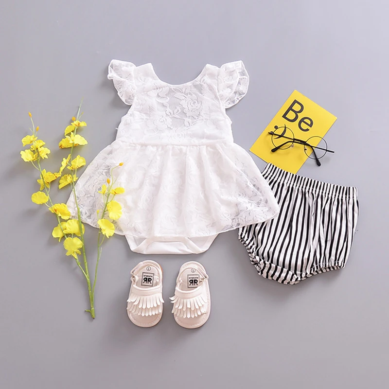 Mother nest New Summer Baby Girl White Lace Dress Cute Princess Newborn Clothes White Toddler Short Formal Dresses Kids Outfits  (5)