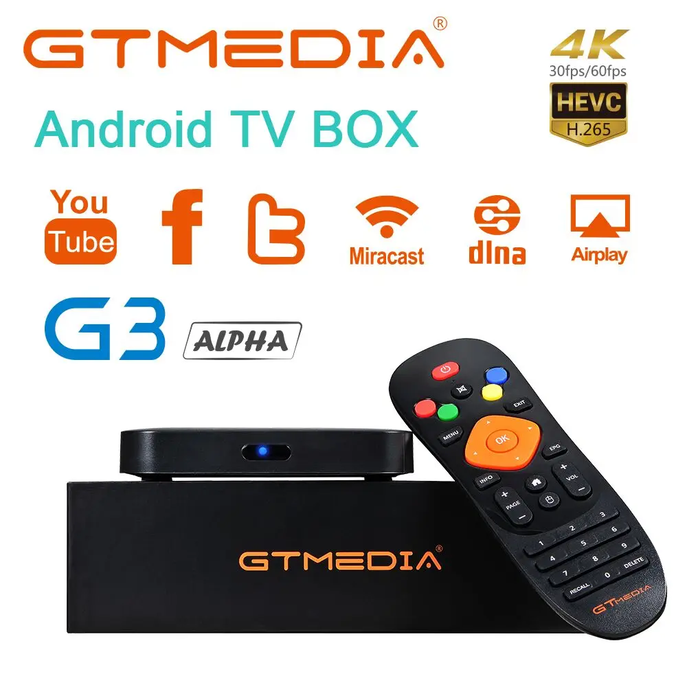 

GTMEDIA G3 Smart tv box Android 7.1 Amlogic S905X 2GB 16GB and True 4K H.265 Playing support HDCP 1.4/2.2 and Widevine L1 IPTV