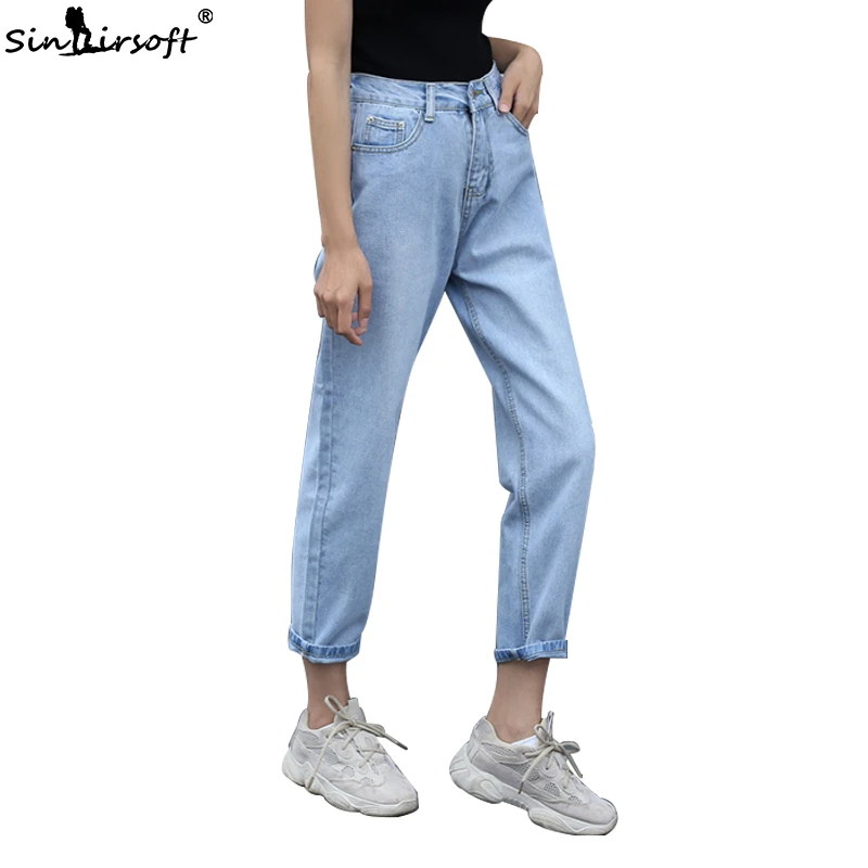 

Causal Jean Woman Mom Jeans Pants Boyfriend Jeans For Women Blue High Waist Push Up Plus Size Ladies Jeans Harem Denim Pants