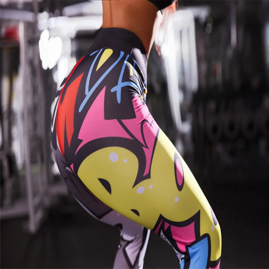 Штаны для йоги женские леггинсы для фитнеса голографические цветные 3D спортивные штаны для йоги летние модные штаны для йоги 40MA8