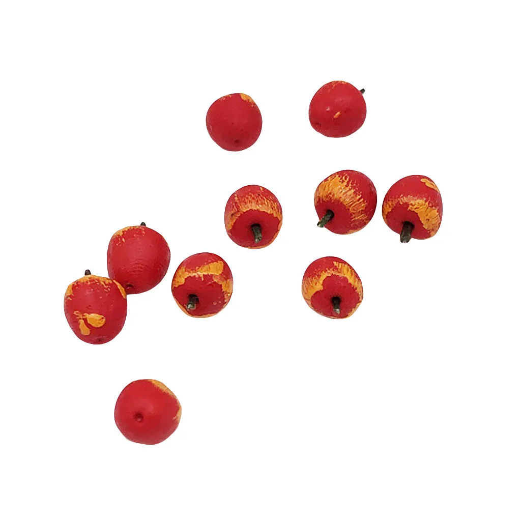 10 шт. искусственные Миниатюрные овощи фрукты игровой кукольный домик игрушка декоративное ремесло Kawaii DIY огурец аксессуары - Цвет: Red Apple