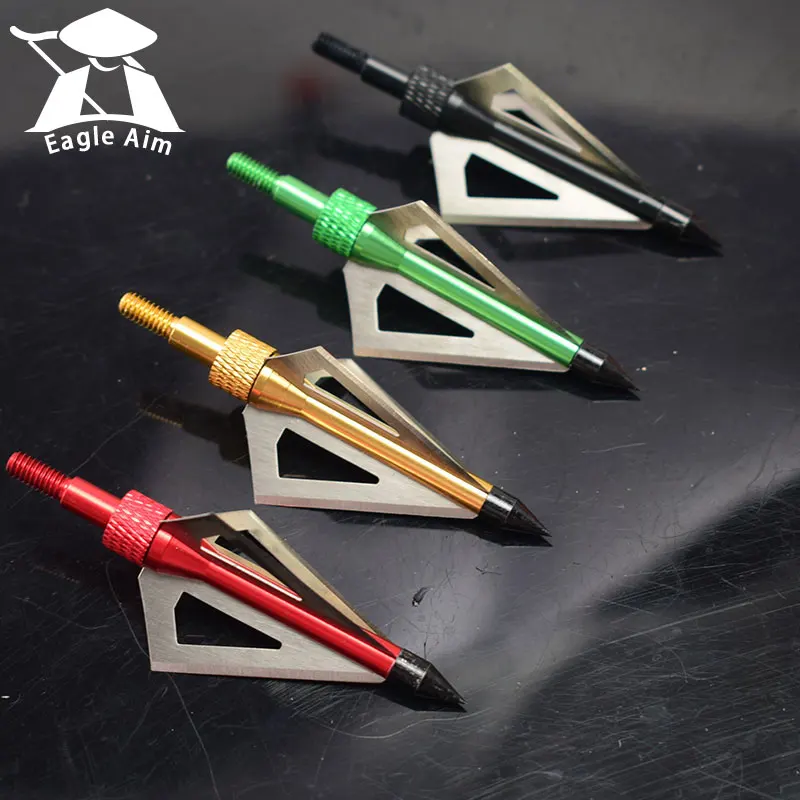 Compound Hunting Arrowhead Tips, Compound Bow, 100 Grain Archery, Crossbow, 3-Blade Broadheads, 4 Color, Hot, New, 6Pcs magideal 3 or 4 finger archery compound bow release aid thumb grip target 5 color